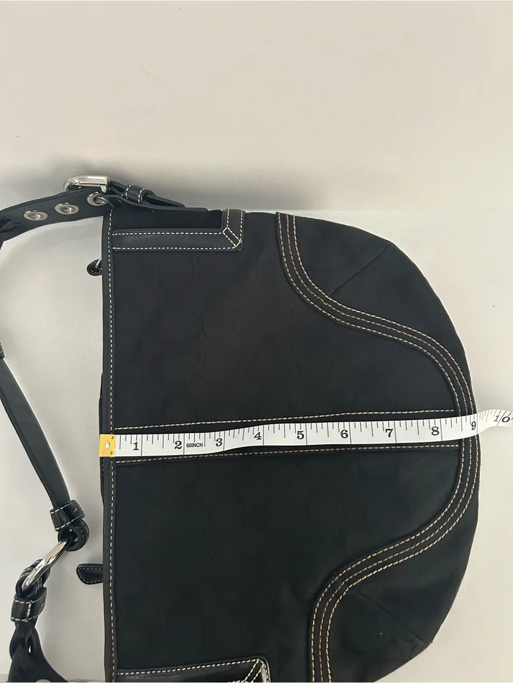 Coach Black Soho/Hampton Signature C Hobo Half Moon Bag Y2K